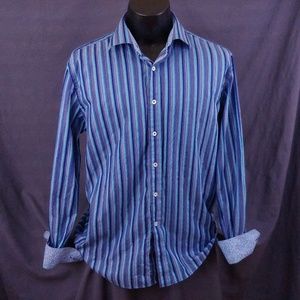 Bugatchi Uomo Long Sleeve Shaped Fit Dress Shirt